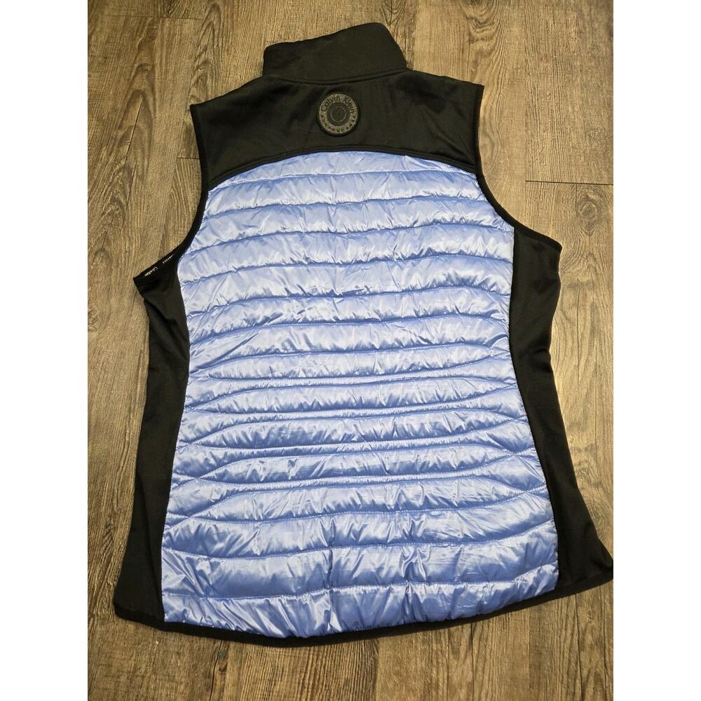 Calvin Klein Womens Blue Metallic Down Puffer Vest Large - Picture 5 of 6